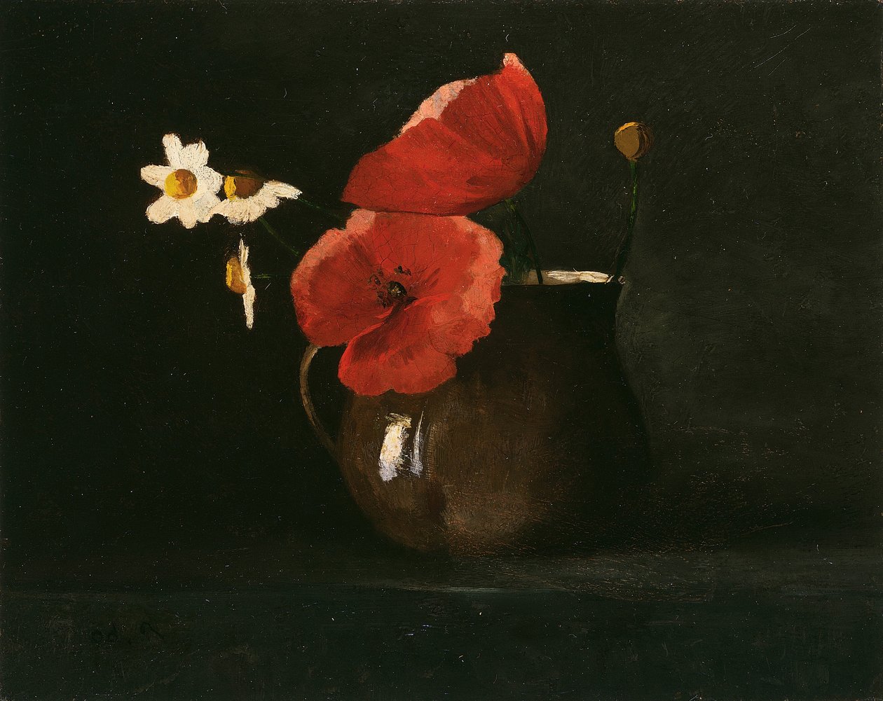 Virágok: Pipacsok és százszorszépek, c. 1867. alkotó: Odilon Redon