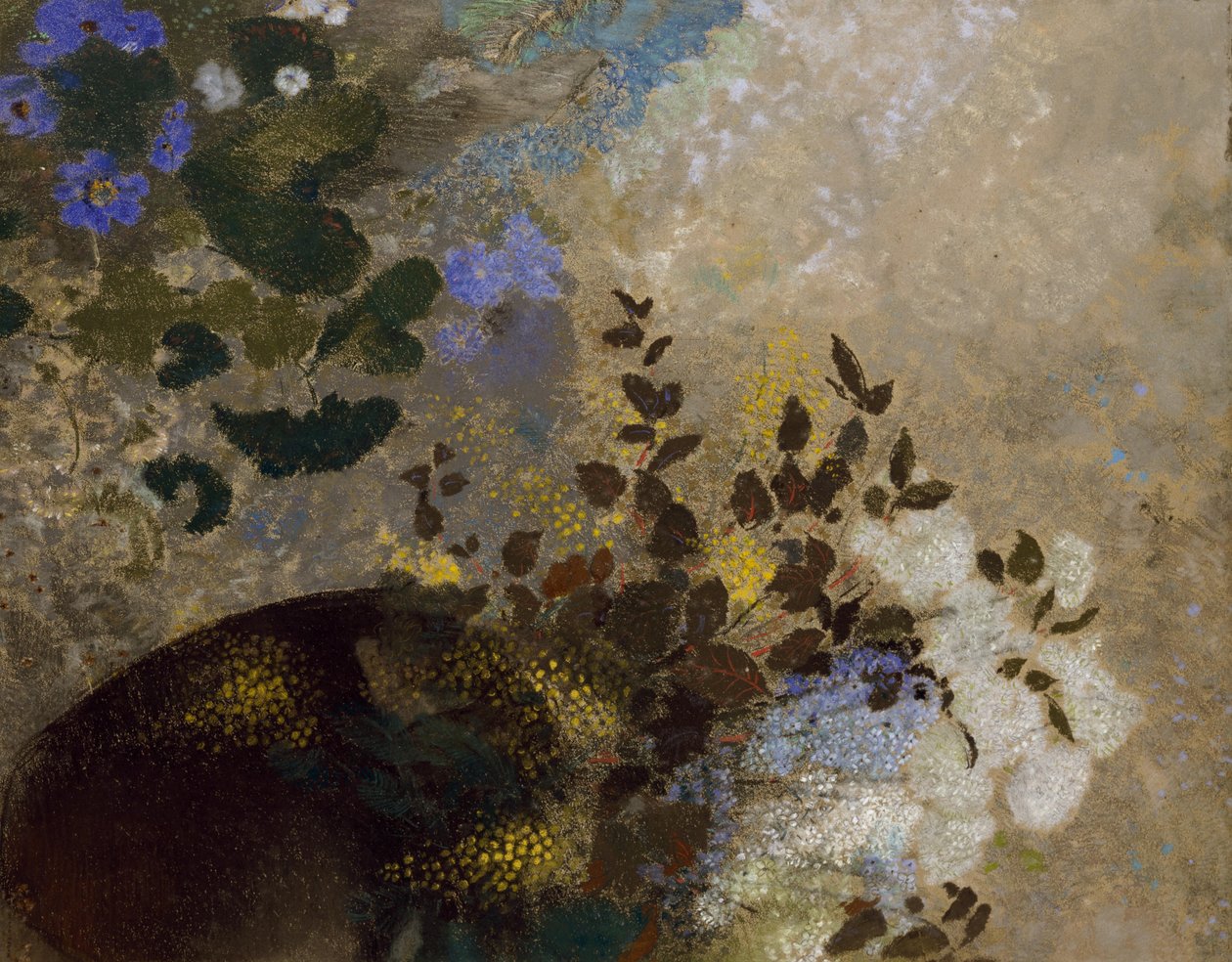 Virágok fekete vázában, 1909-1910 körül alkotó: Odilon Redon
