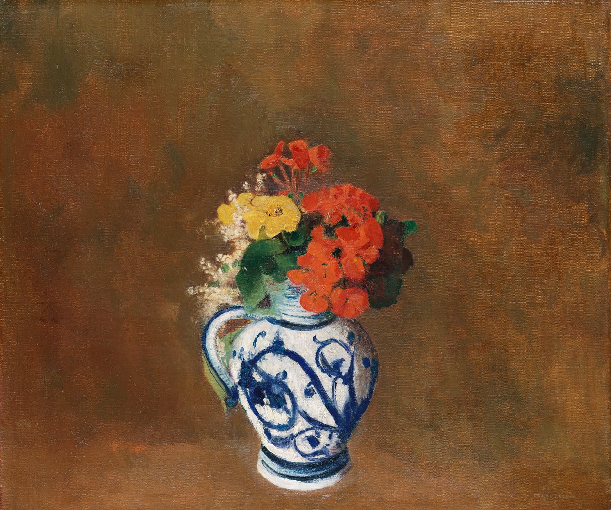 Virágok kék vázában, 1900 körül alkotó: Odilon Redon