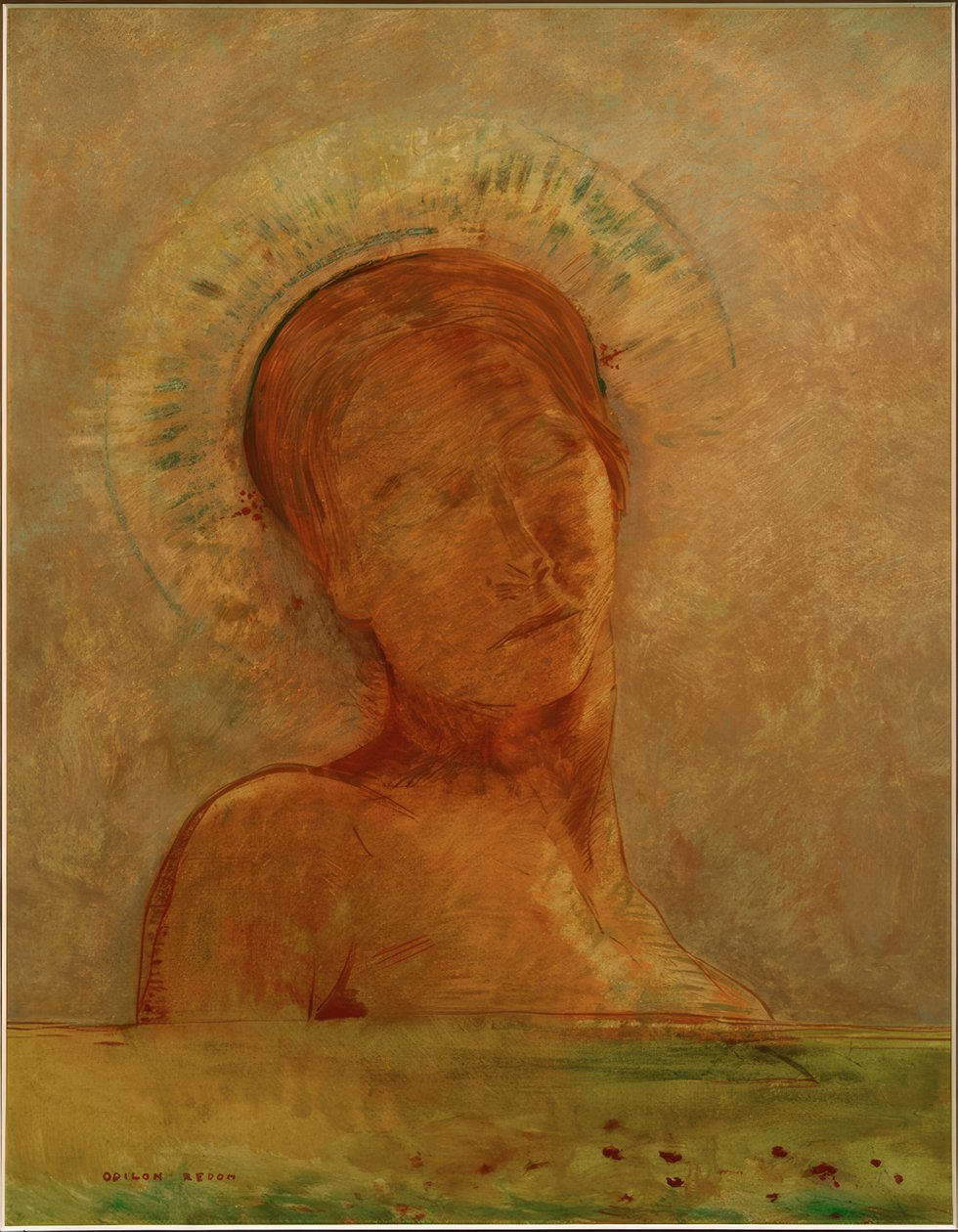 A mennyben (csukott szemmel) alkotó: Odilon Redon