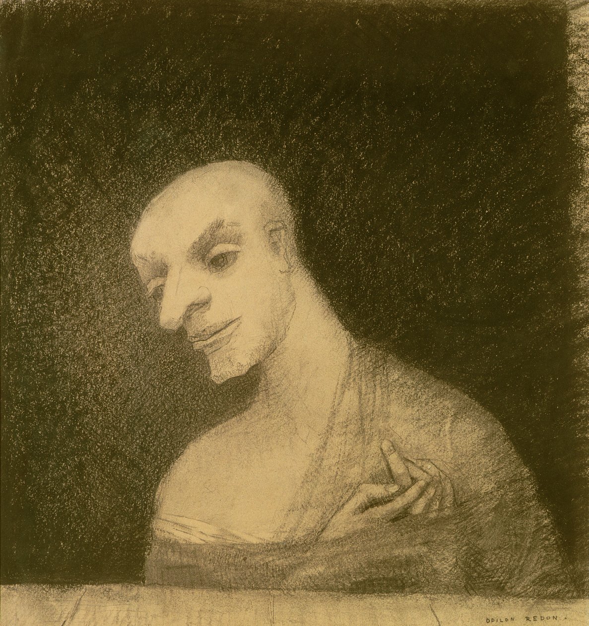 Képzelt figura, 1881 körül (kréta és szén papíron) alkotó: Odilon Redon