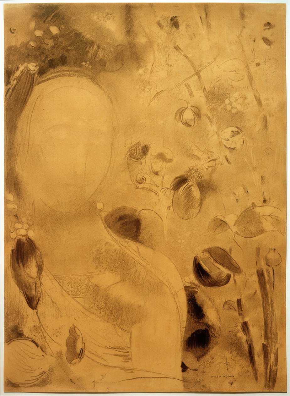 Az álom, virágok és arc alkotó: Odilon Redon