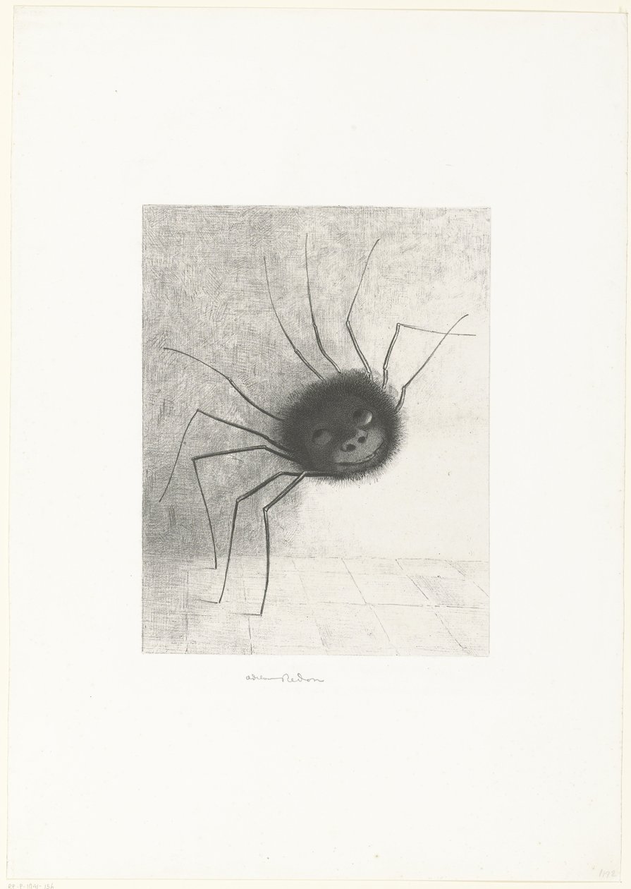 A pók, 1887 (nyomtatott) alkotó: Odilon Redon