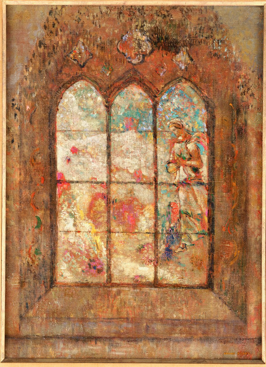 Az ólomüveg ablak alkotó: Odilon Redon
