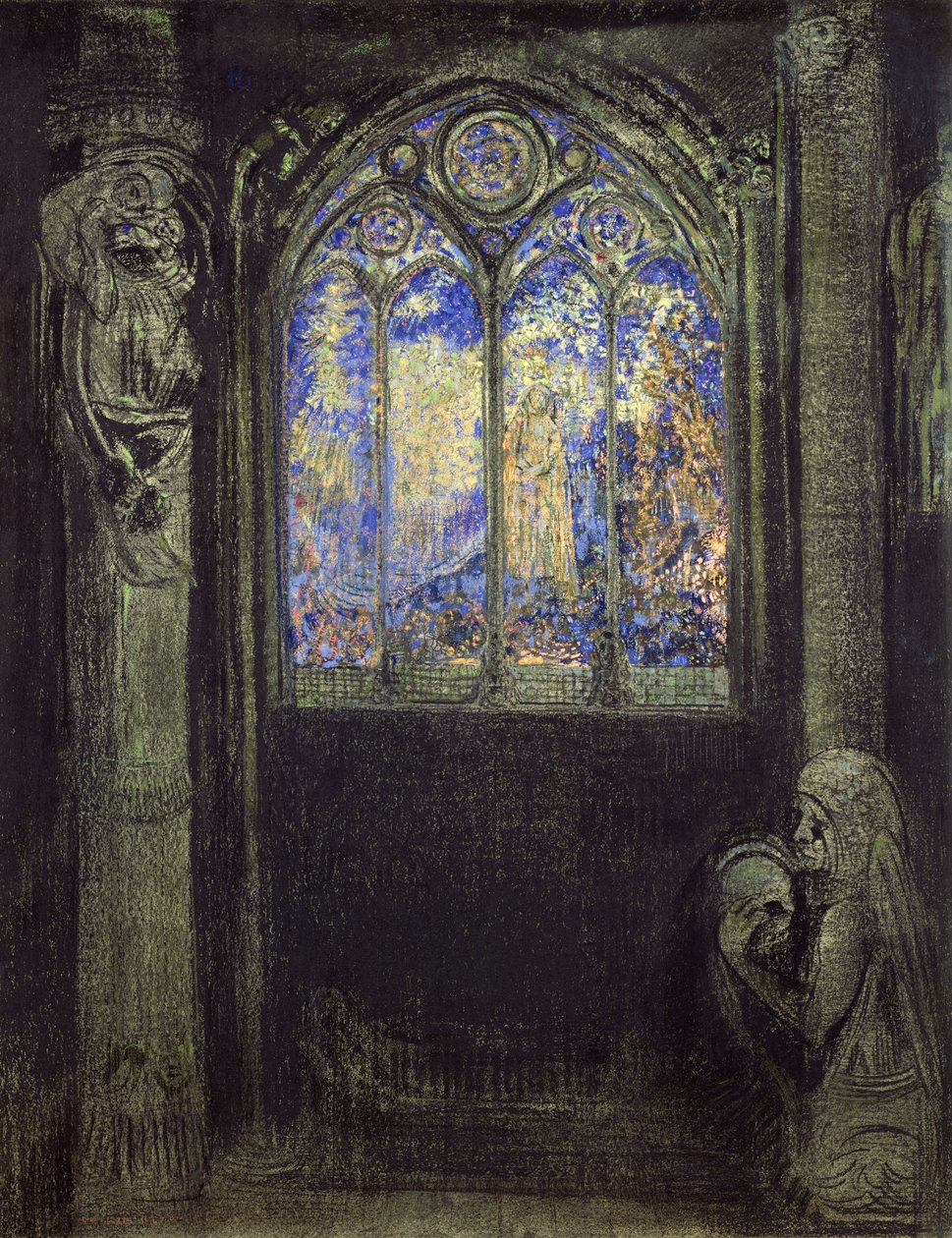 Az ólomüveg ablak alkotó: Odilon Redon
