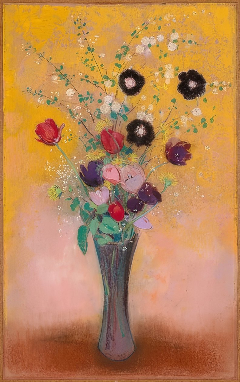 Váza virágokkal. 1916 alkotó: Odilon Redon