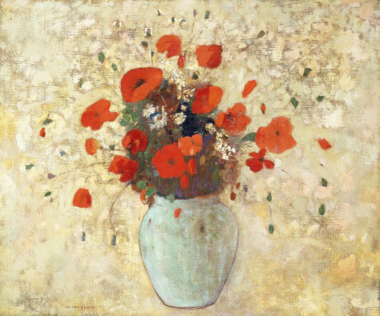 Mákos váza; Pipacsváza, 1905-09 alkotó: Odilon Redon