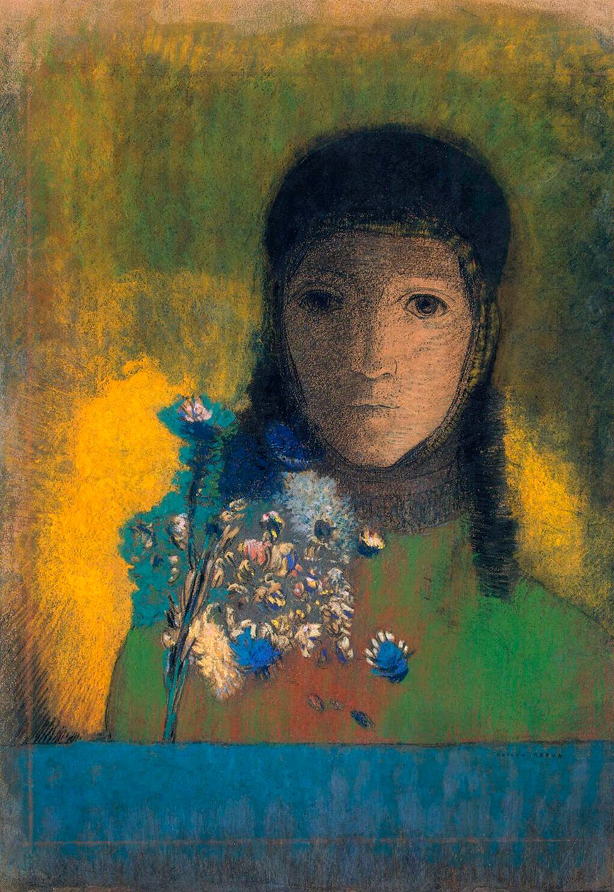 Vadvirágos nő, 1900. alkotó: Odilon Redon