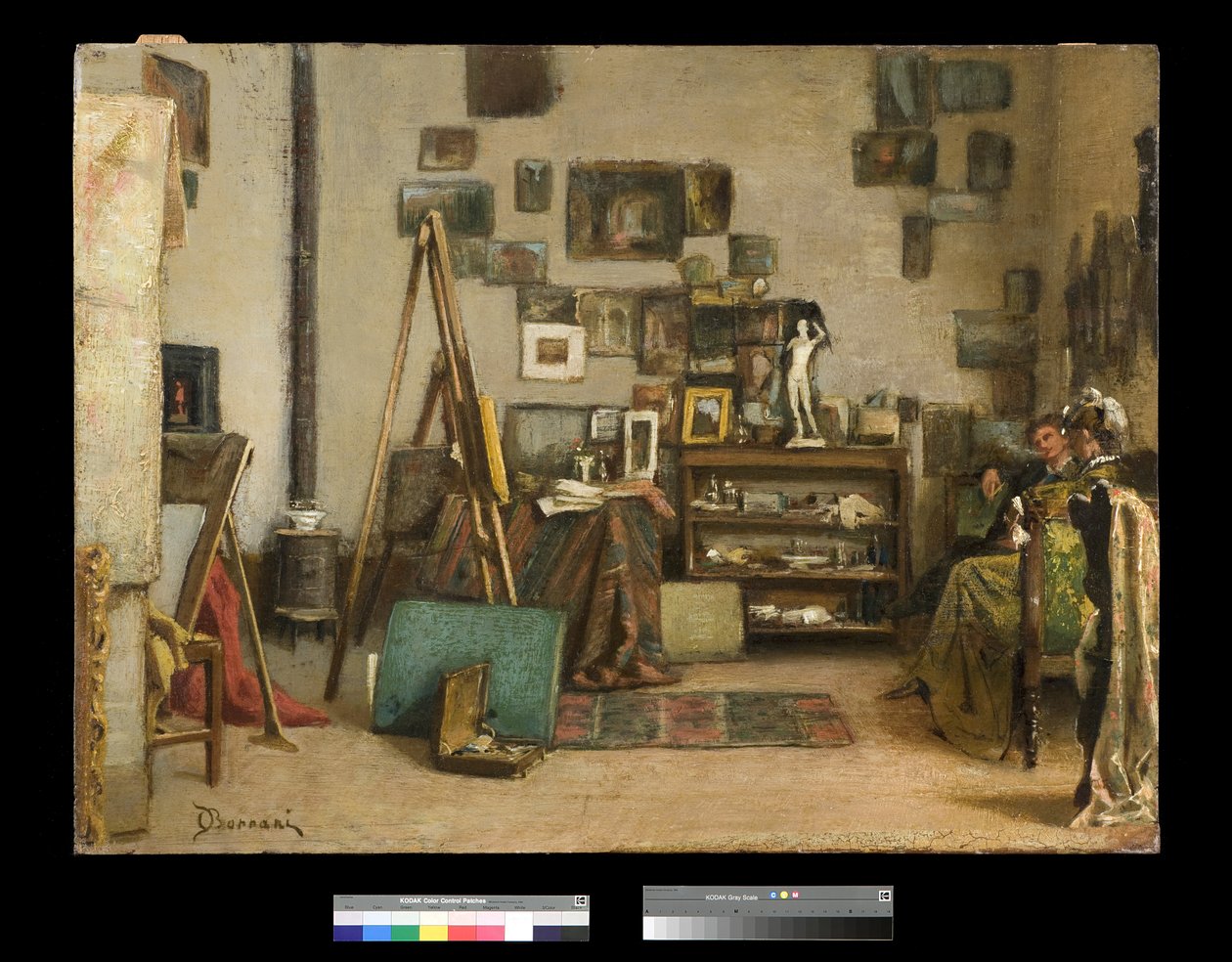 Látogatás a festők dolgozószobájában, 1865-75 alkotó: Odoardo Borrani