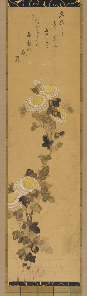 Krizantémok, XVIII-XIX. alkotó: Ogata Kenzan