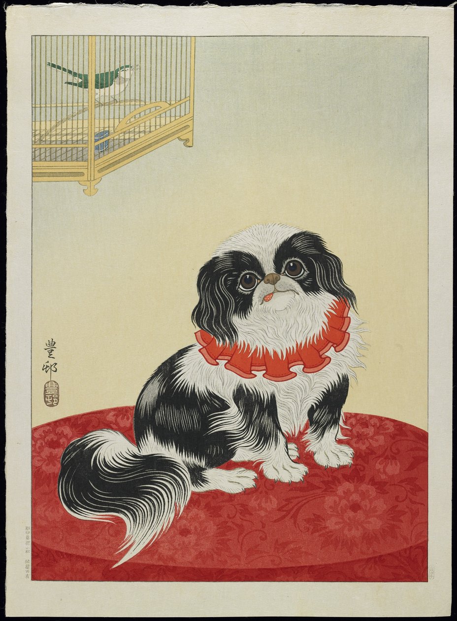 Mopszkutya, 1930-as évek alkotó: Ohara Koson
