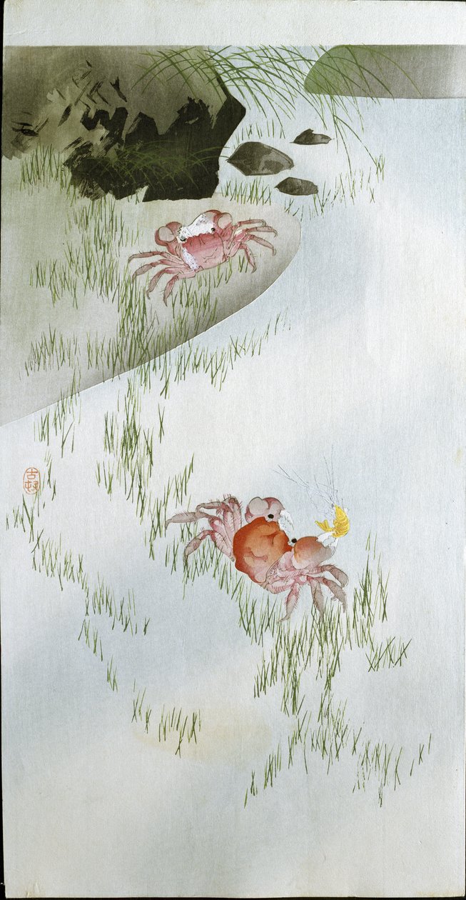 Két vörös rák, 1905 alkotó: Ohara Koson