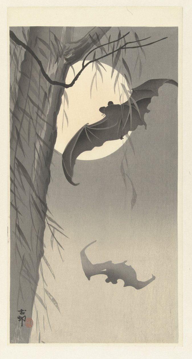 Denevérek és telihold alkotó: Ohara Koson