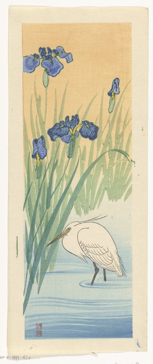 Kócsag íriszekkel alkotó: Ohara Koson