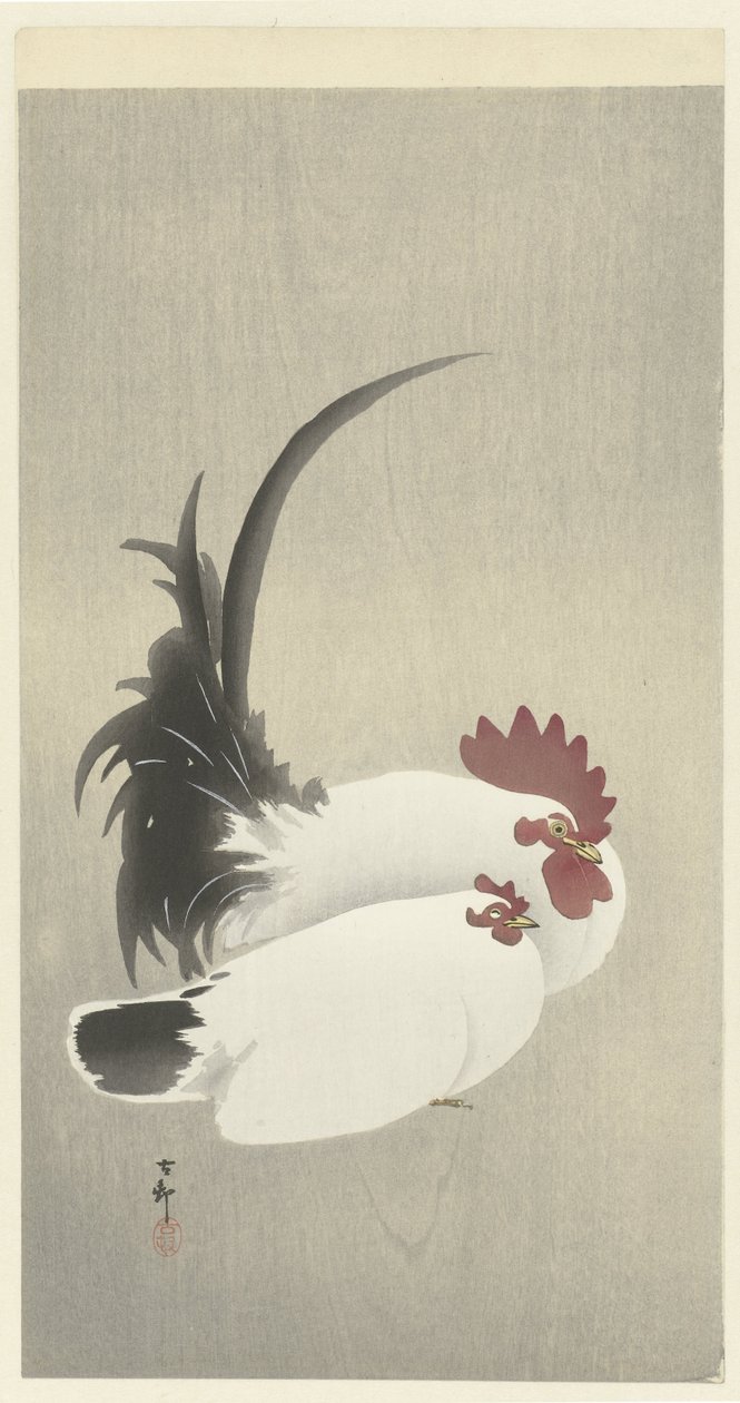 kakas és tyúk alkotó: Ohara Koson