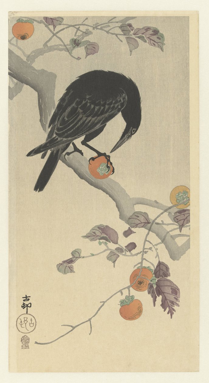 Varjú datolyaszilva alkotó: Ohara Koson