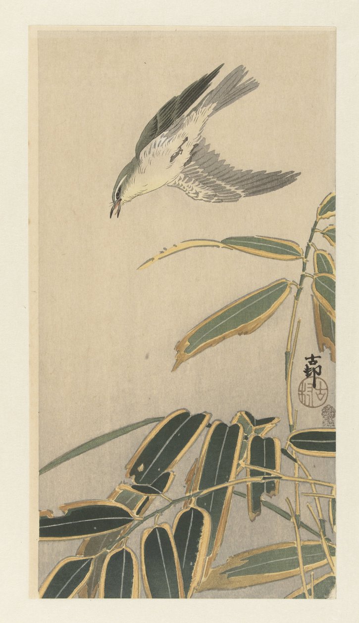 Tapuit és bambusz alkotó: Ohara Koson