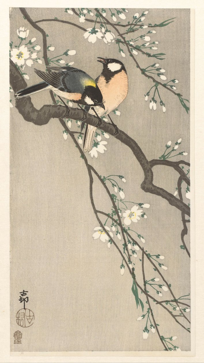 Mellek a cseresznyeágon alkotó: Ohara Koson