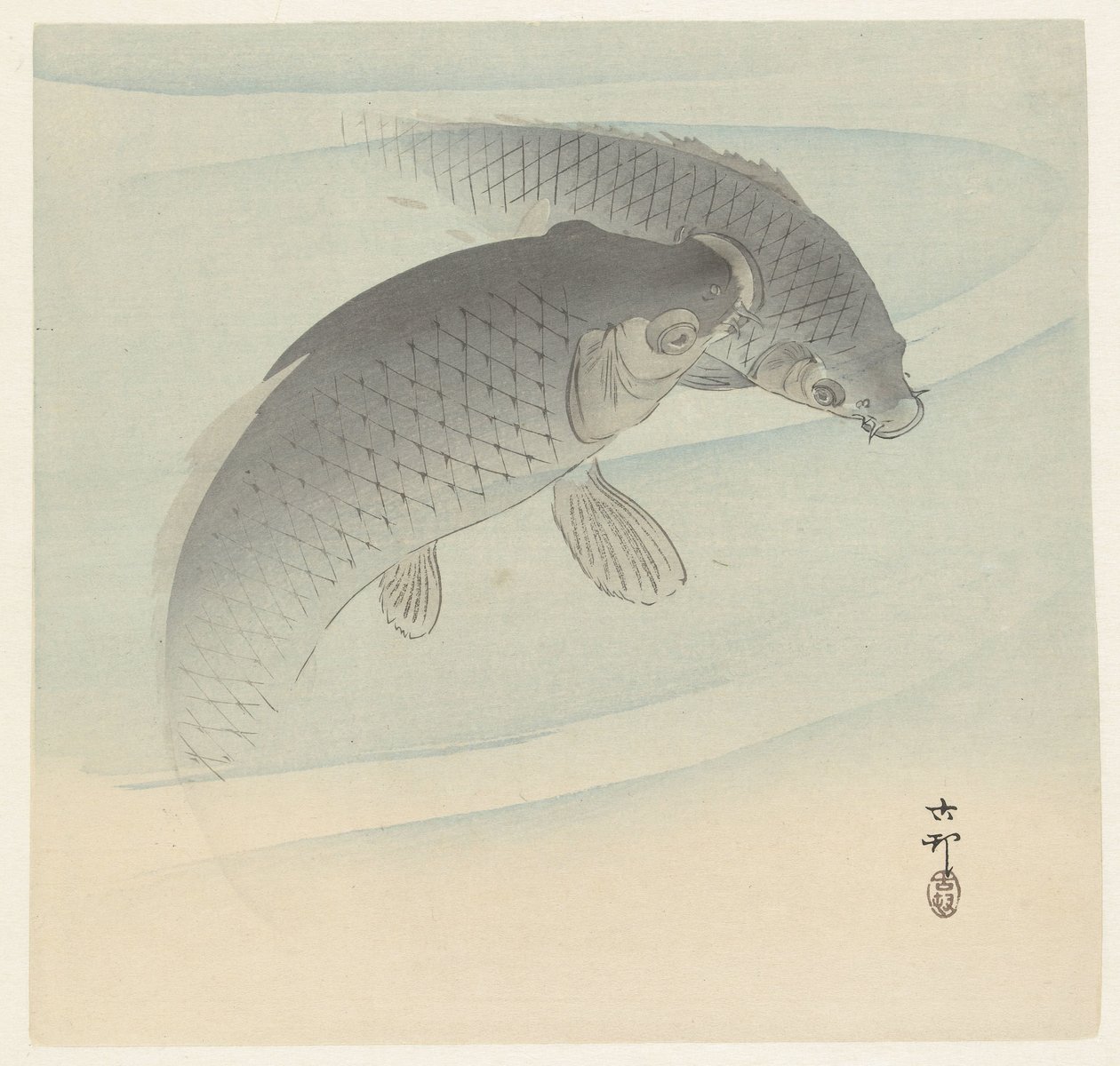 Két ponty alkotó: Ohara Koson
