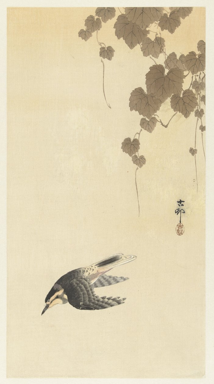 Madár lefelé repül alkotó: Ohara Koson