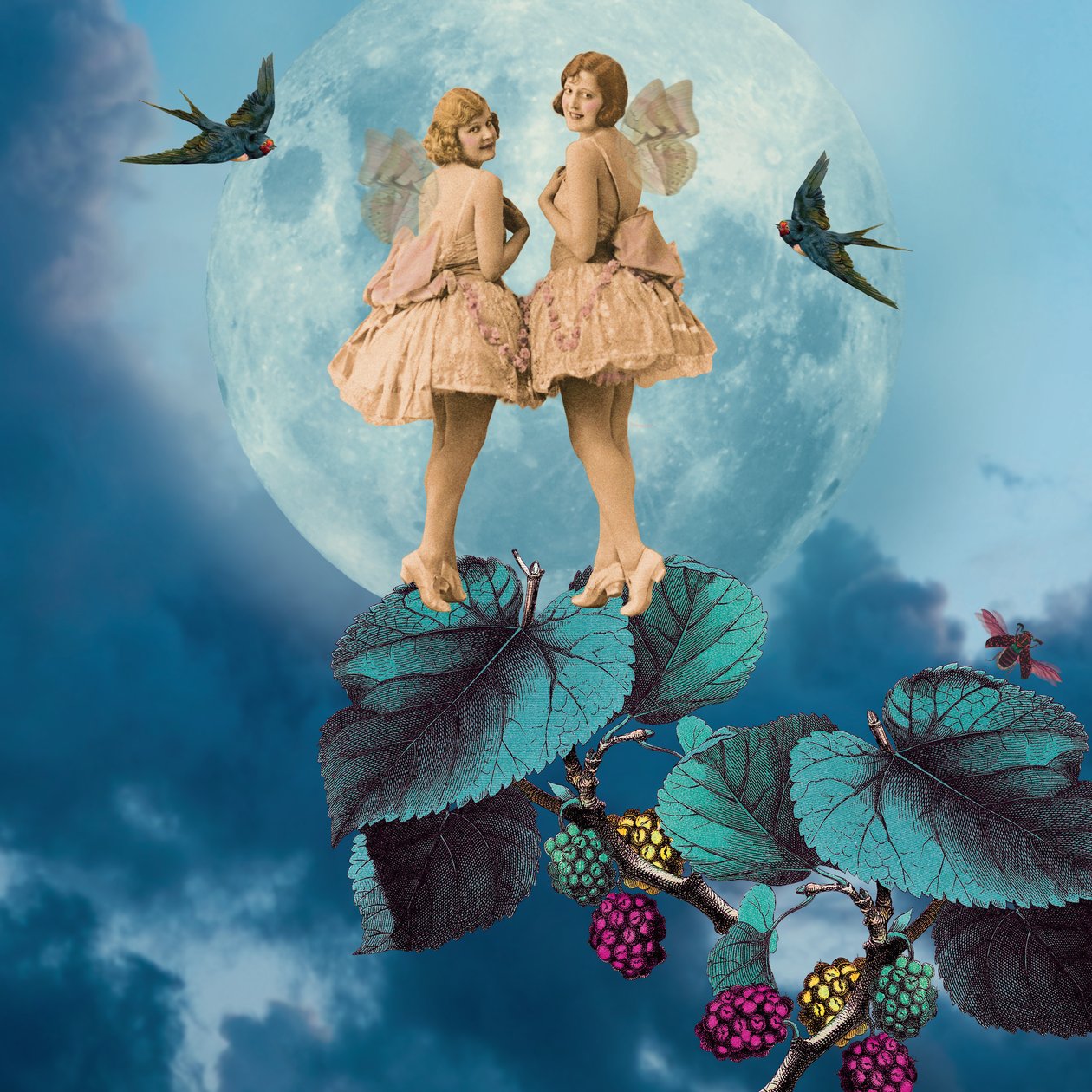 Blue Moon, 2014, (digitális kollázs) alkotó: Olga Snell