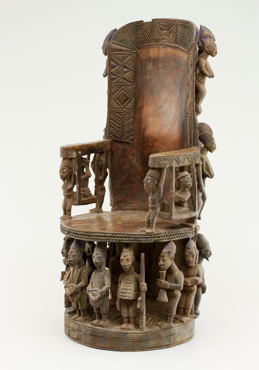 Chiefs Throne, joruba kultúra (fa és pigment) alkotó: Olowe of Ise Olowe of Ise