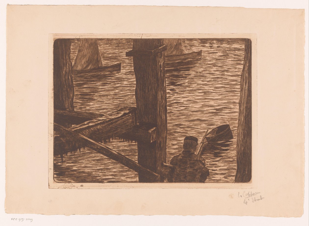 Halász a rúd között munka alkotó: Omer Coppens (signed by artist)