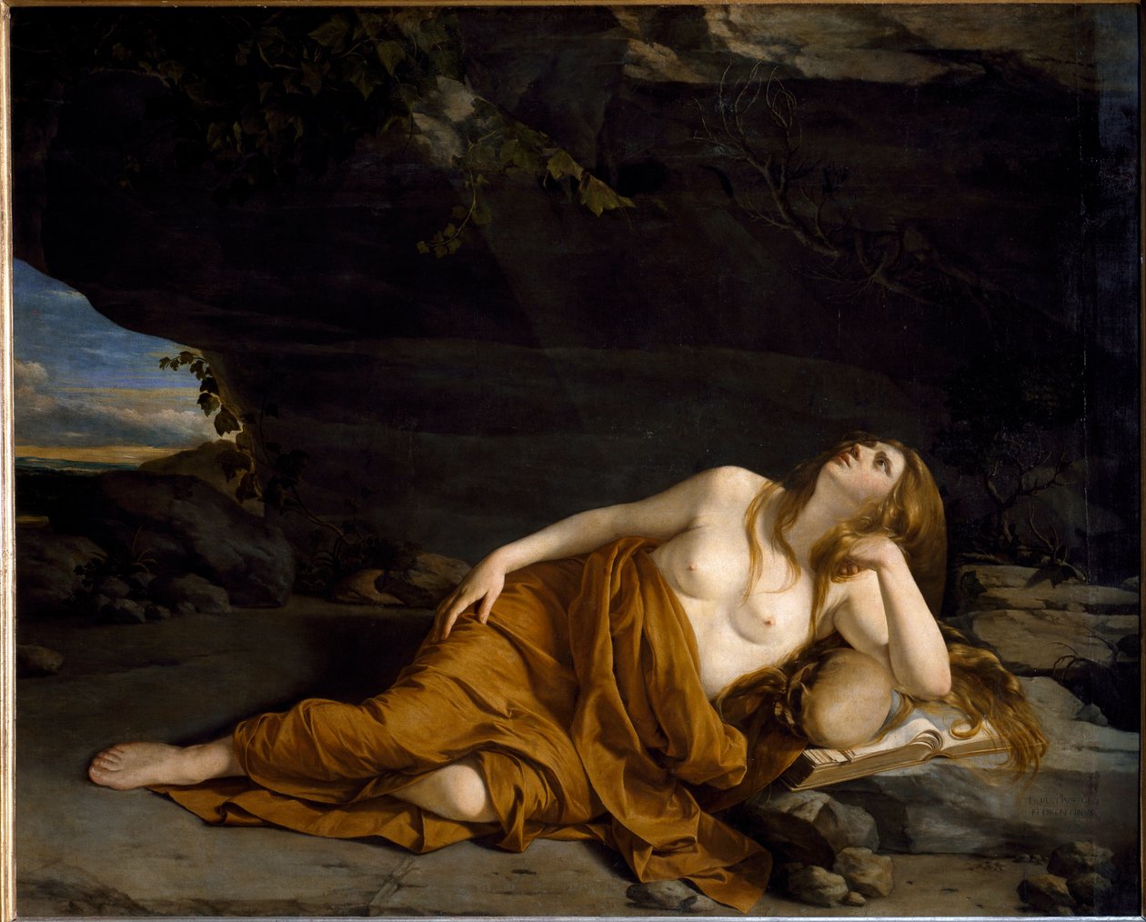 Mária Magdolna bűnbánó (olaj, vászon alkotó: Orazio Gentileschi