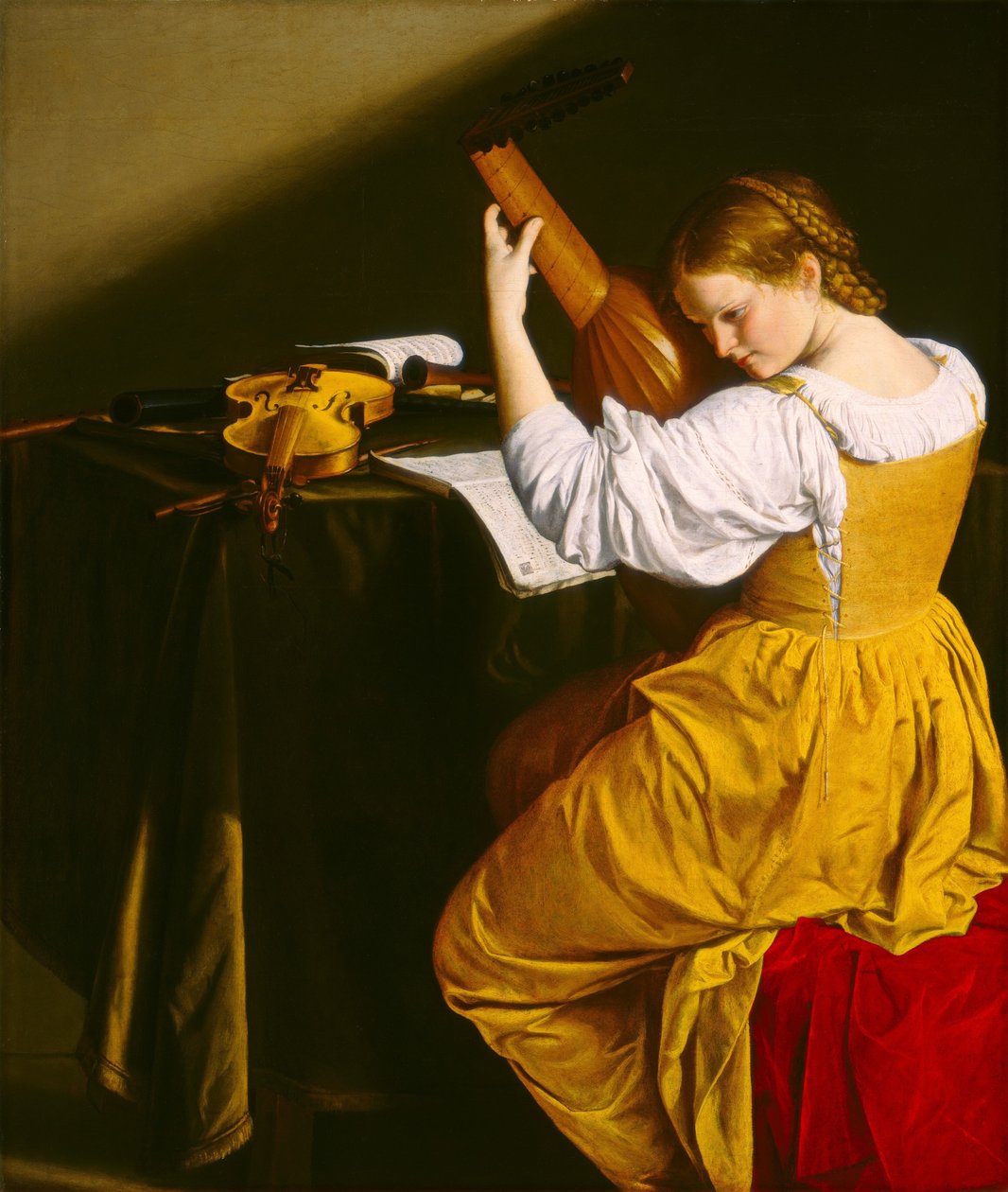 A lantjátékos, 1612-20 körül (olaj, vászon) alkotó: Orazio Gentileschi