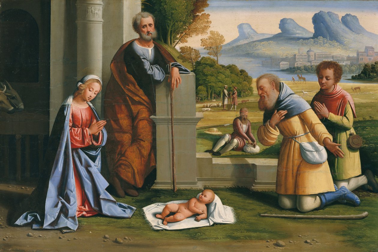 A Pásztorok imádása, 1530 körül alkotó: Ortolano