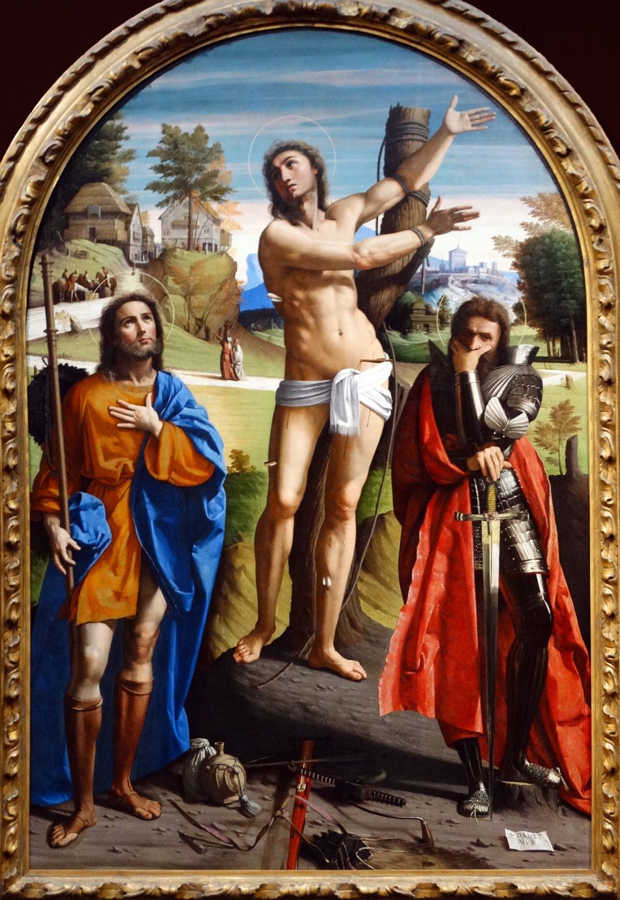 Szent Sebastian, Roch és Demetrius alkotó: Ortolano