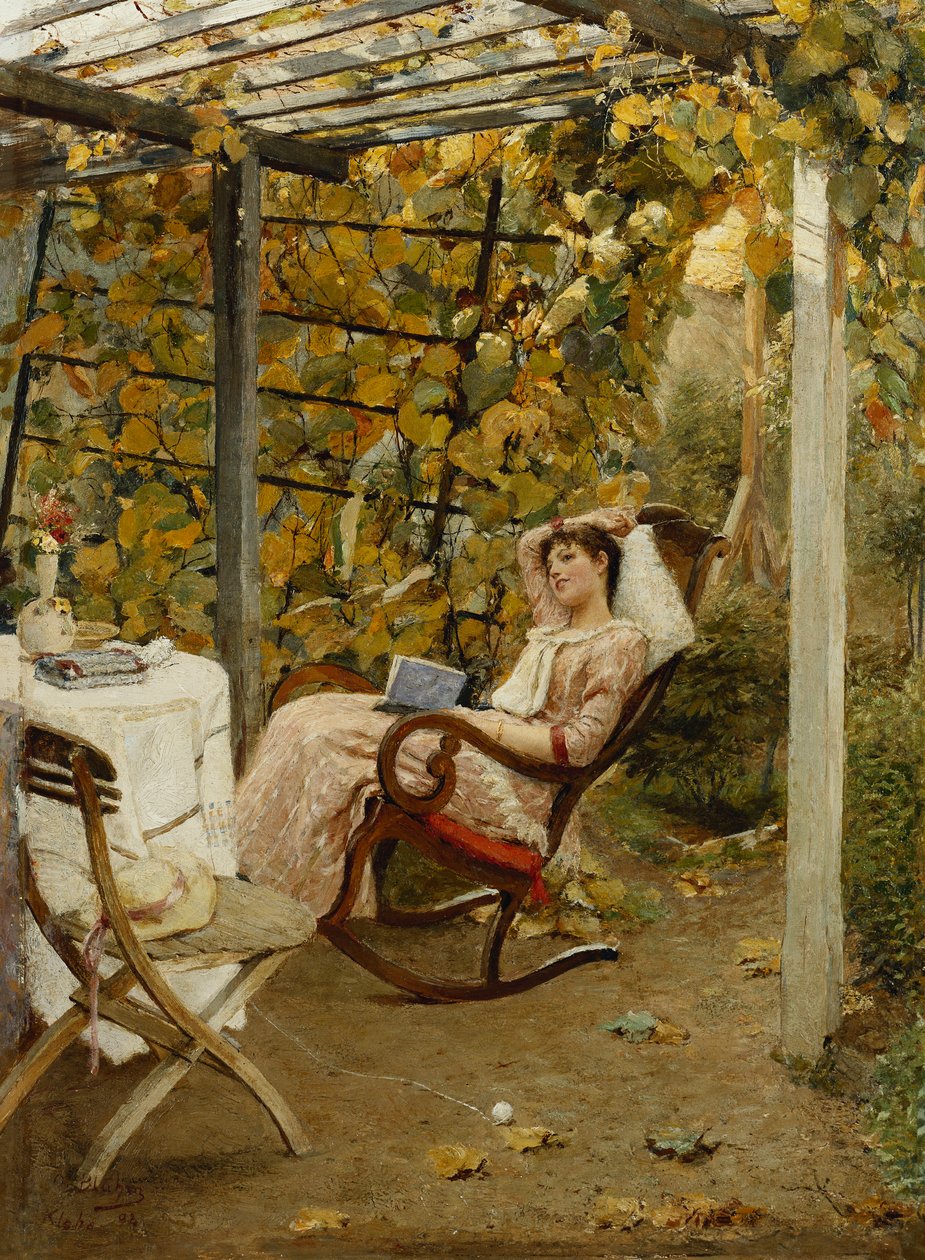 A pergolában, 1894 alkotó: Oscar Bluhm
