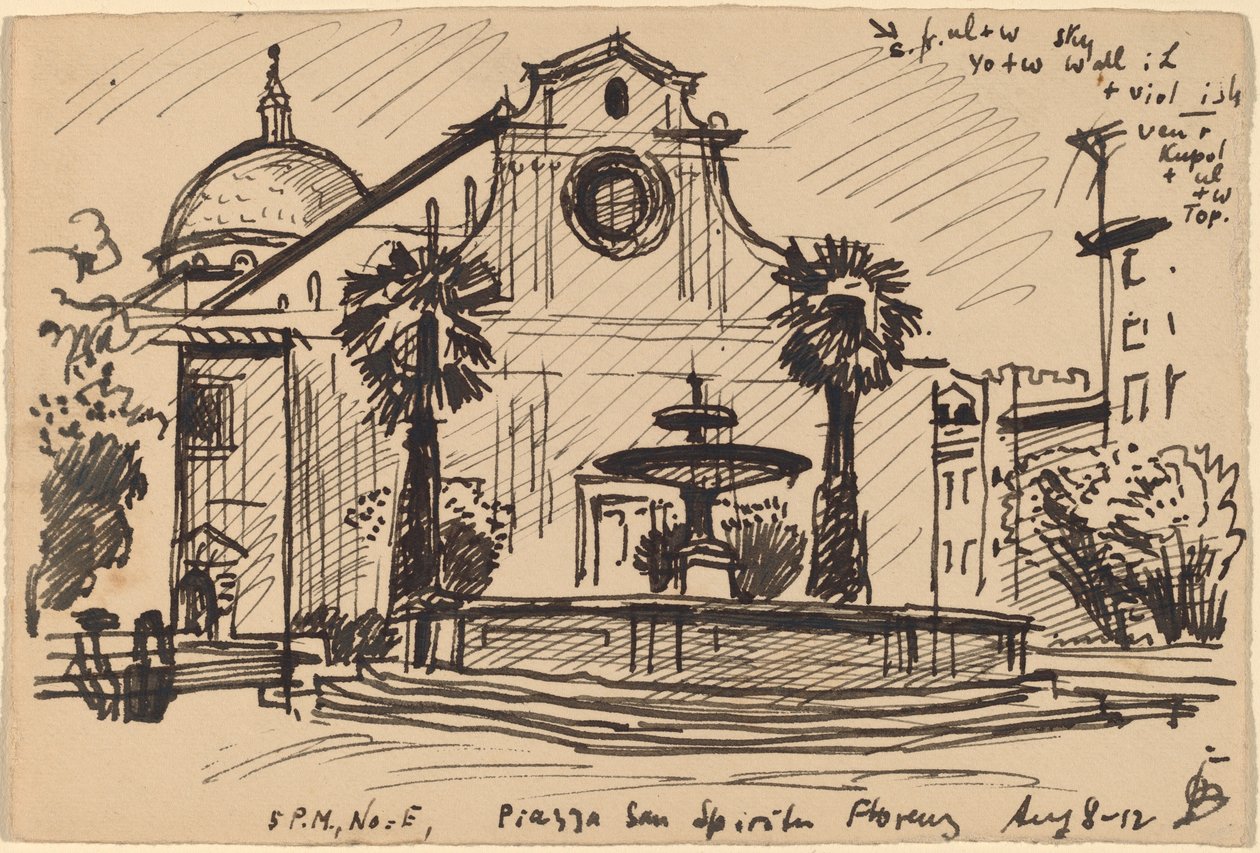 Piazza S. Spirito, Firenze alkotó: Oscar F. Bluemner