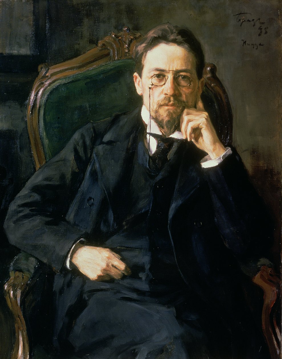 Anton Pavlovics Csehov portréja, 1898 alkotó: Osip Emmanuilovich Braz
