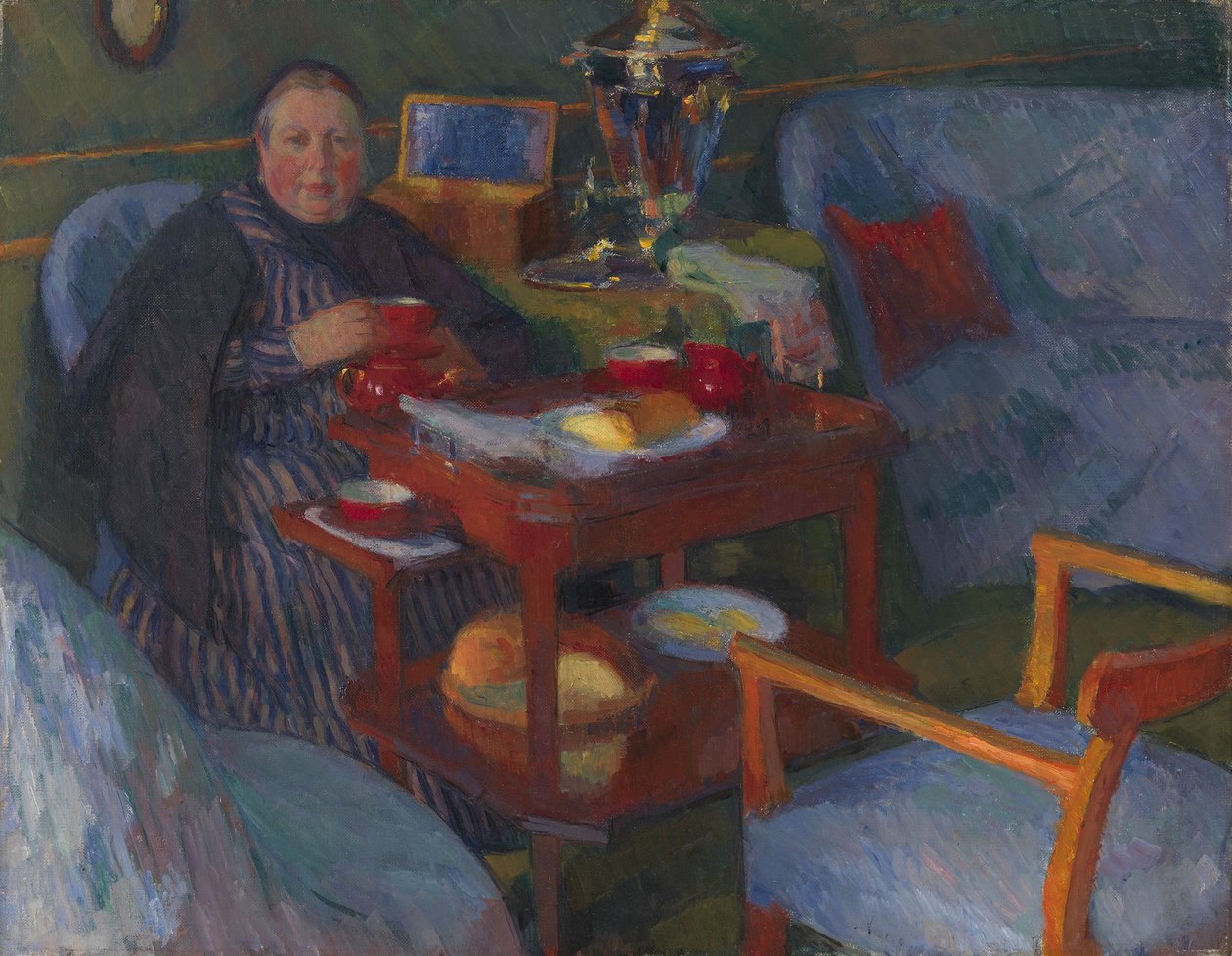 Nő teát iszik alkotó: Osip Emmanuilovich Braz
