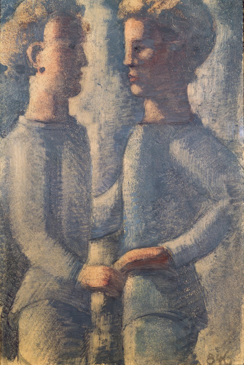 Két barát, 1936 (ceruza, tempera és olaj, tábla) alkotó: Oskar Schlemmer
