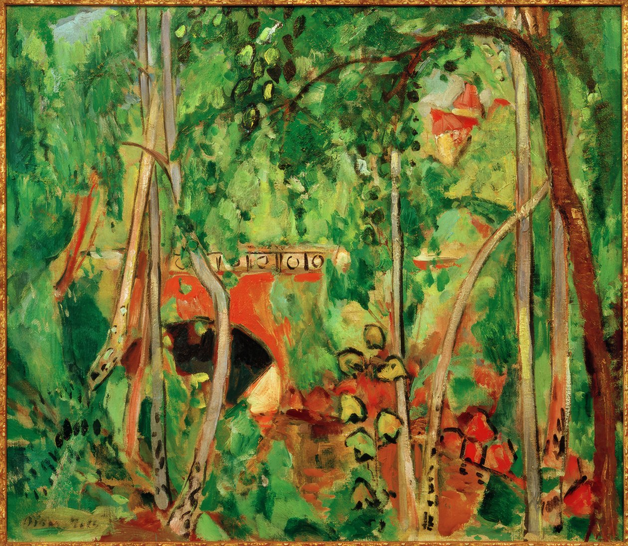 Piros Königsalleebrücke alkotó: Oskar Moll