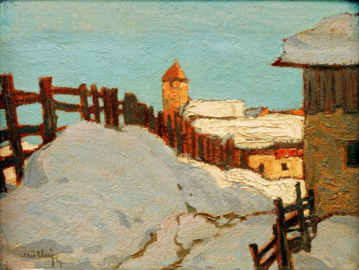 Dorf im Winter alkotó: Oskar Mulley