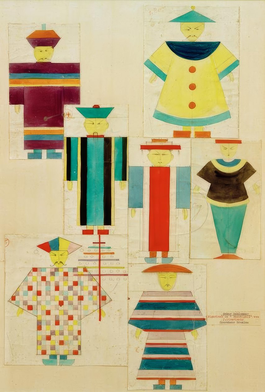 7 db csalogány figura alkotó: Oskar Schlemmer