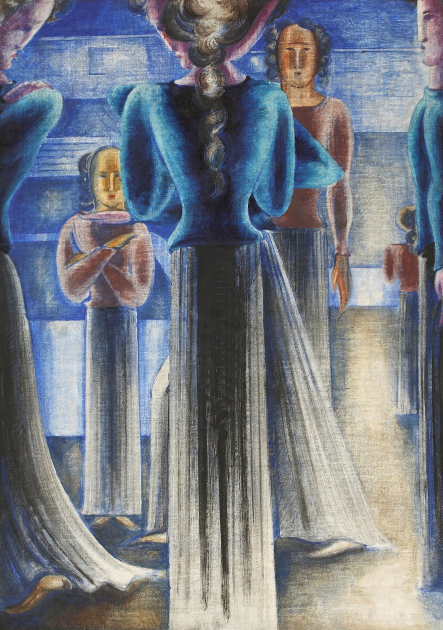 Kék nők csoportja, 1931. alkotó: Oskar Schlemmer