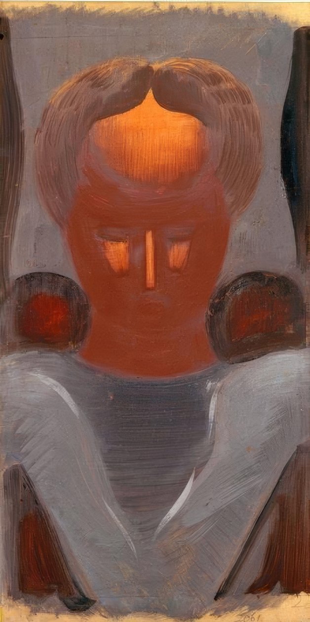 Megvilágított homlokú fej alkotó: Oskar Schlemmer