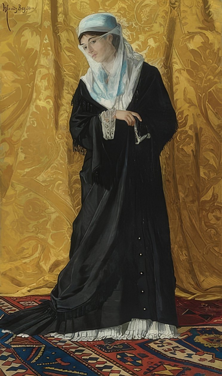 Egy hölgy Konstantinápolyból. 1881 alkotó: Osman Hamdi Bey