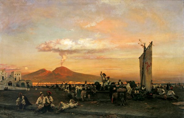A nápolyi rakpart, 1859 alkotó: Oswald Achenbach