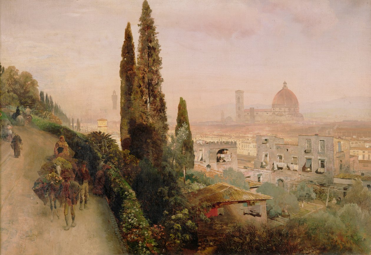 Firenze (olaj, vászon) alkotó: Oswald Achenbach