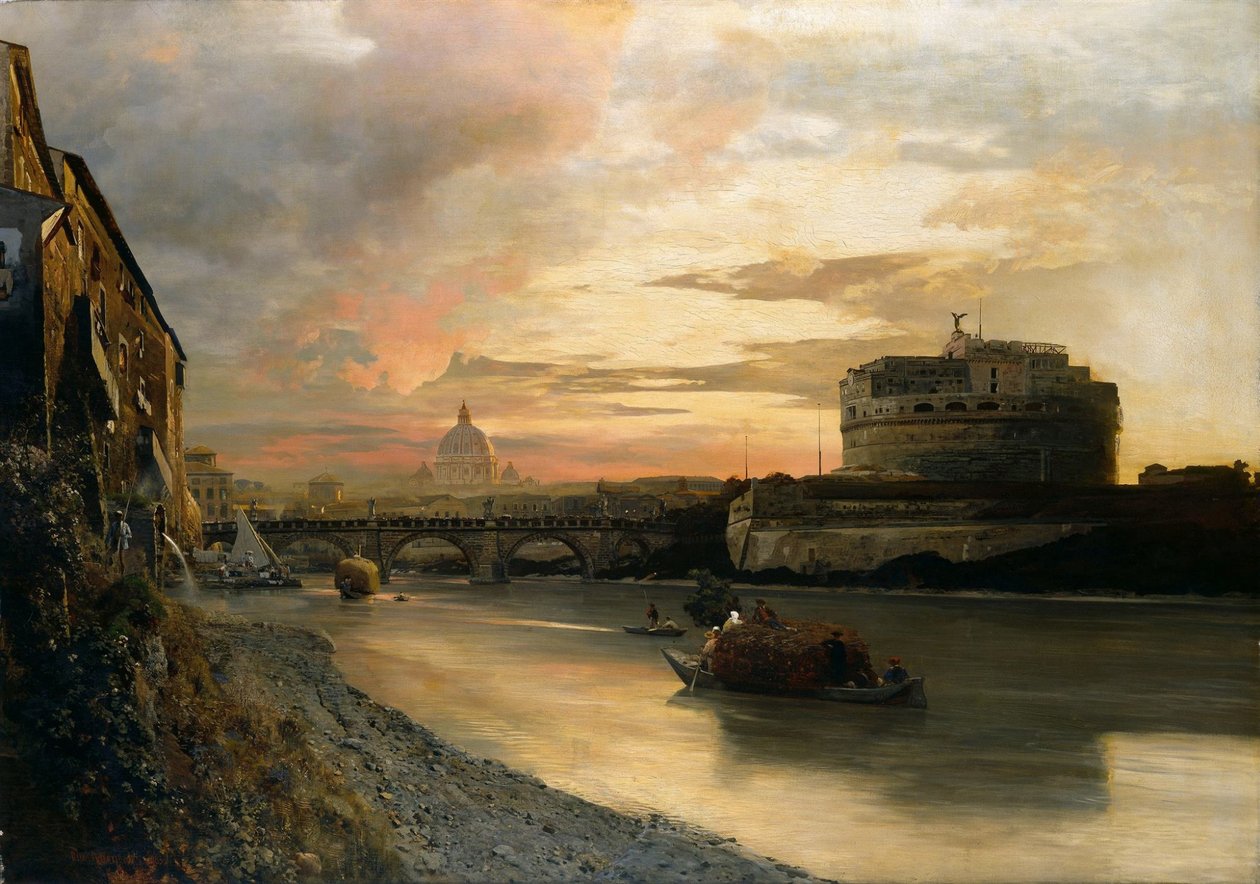 Német: Az Angyalvár Rómában alkotó: Oswald Achenbach
