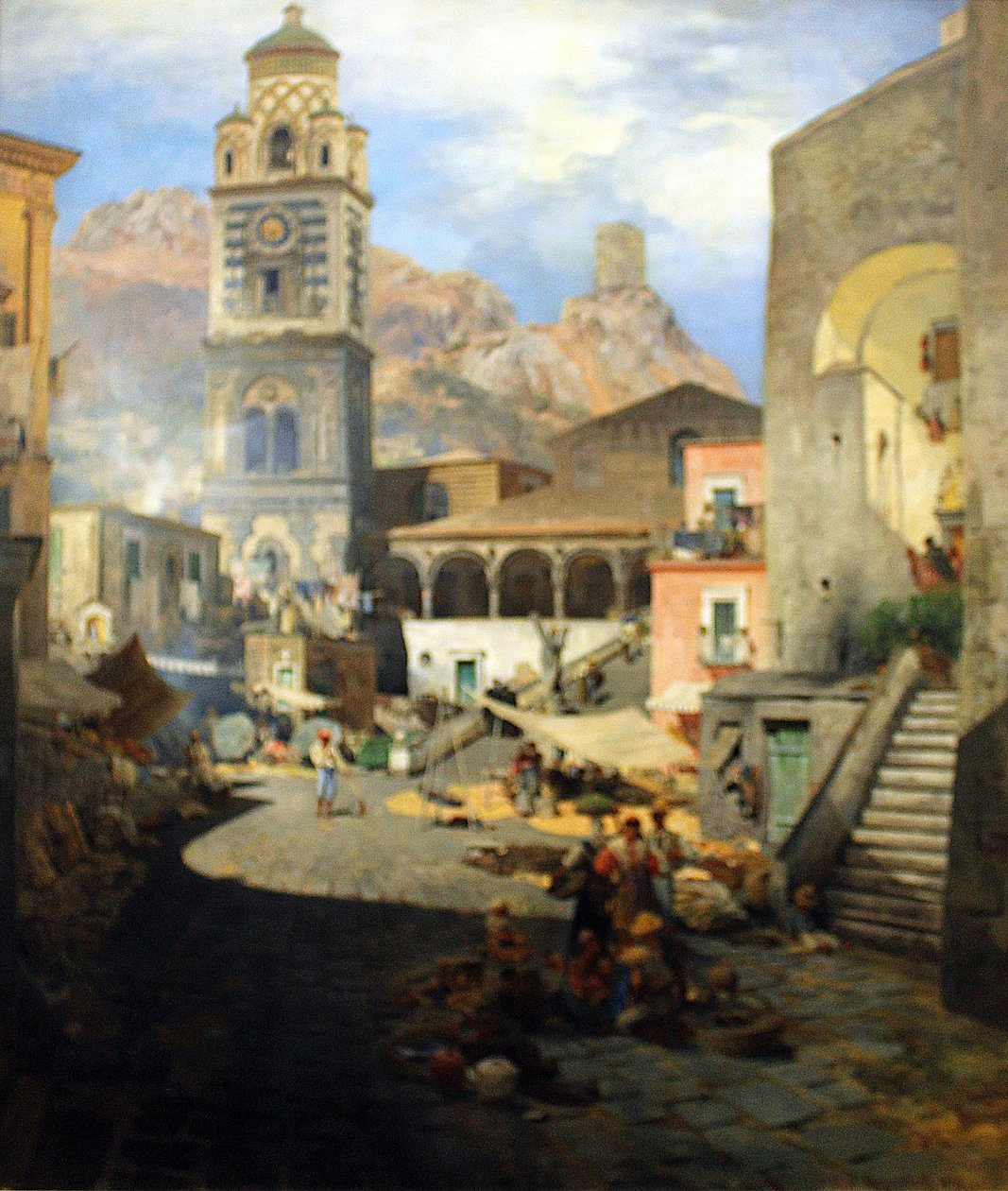Német: Amalfi piactér alkotó: Oswald Achenbach