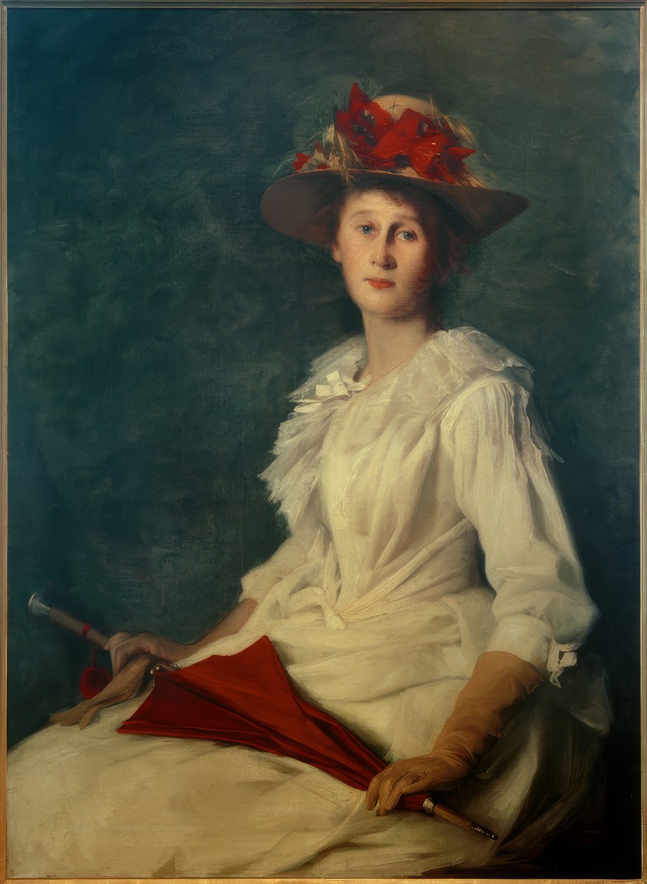 Helene Roederstein esernyővel alkotó: Ottilie Roederstein