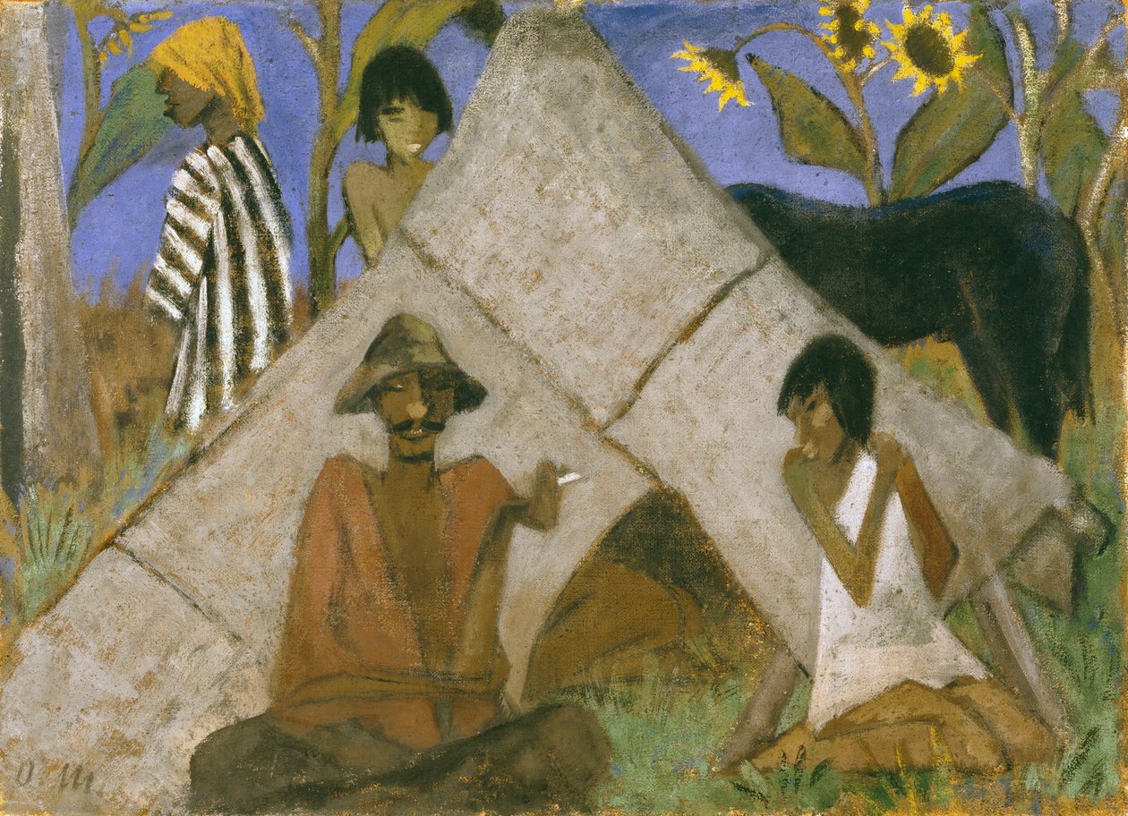 Cigánytábor, 1925 körül alkotó: Otto Mueller