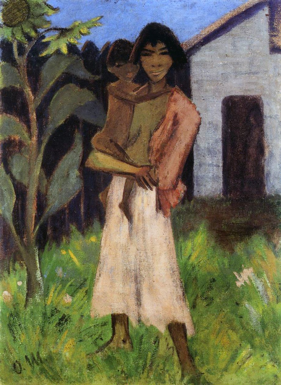 Anya és gyermeke, 1927 (tempera, vászon) alkotó: Otto Mueller