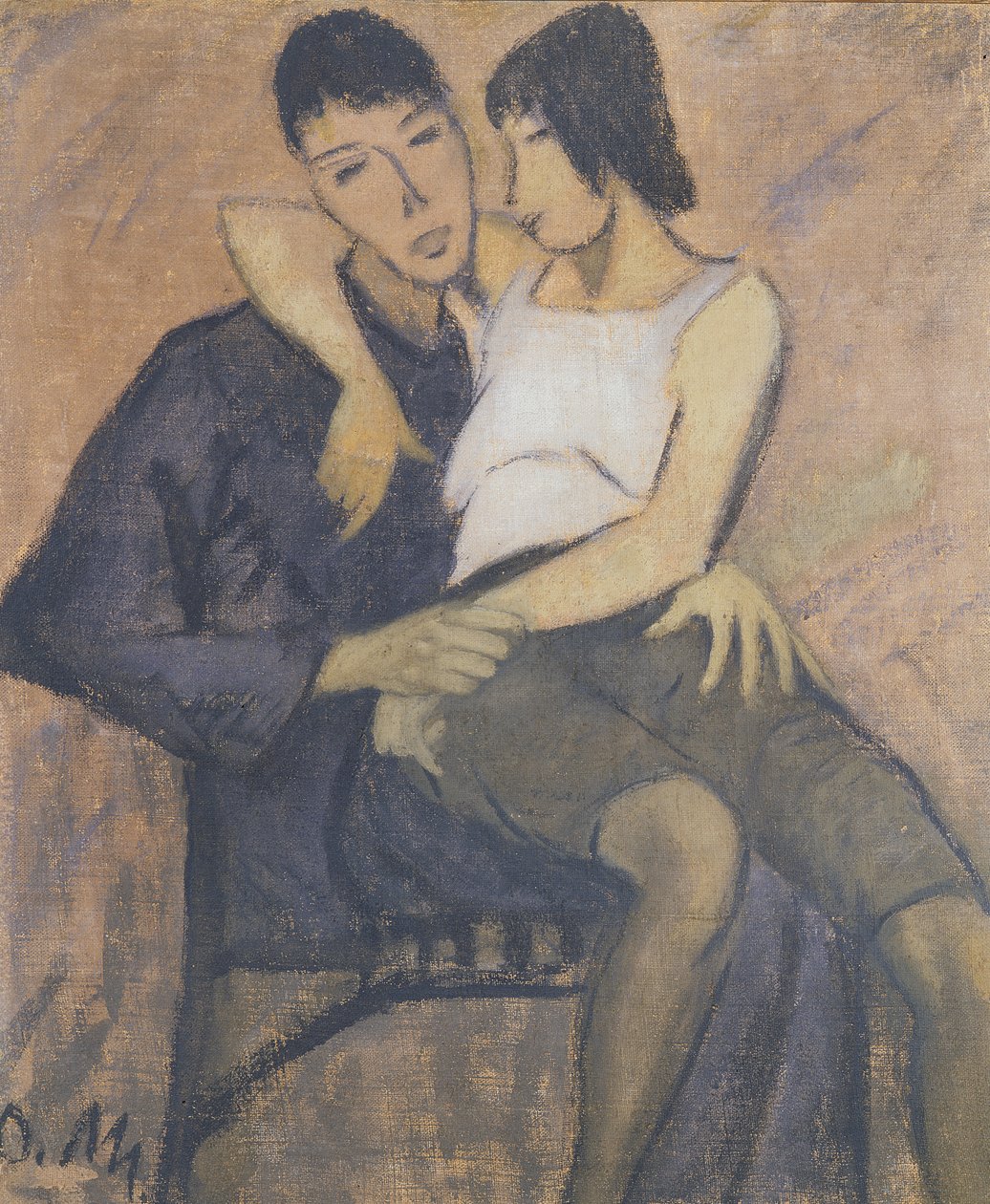 Ülőpár, 1920 (olaj, zsákvászon) alkotó: Otto Mueller